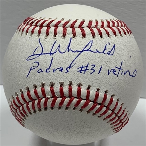 DAVE WINFIELD SIGNED OFFICIAL MLB BASEBALL W/ "PADRES #31 RETIRED" - JSA