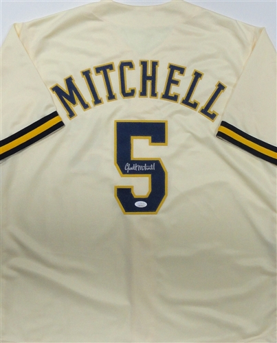 GARRETT MITCHELL SIGNED CUSTOM REPLICA BREWERS CREAM JERSEY - JSA