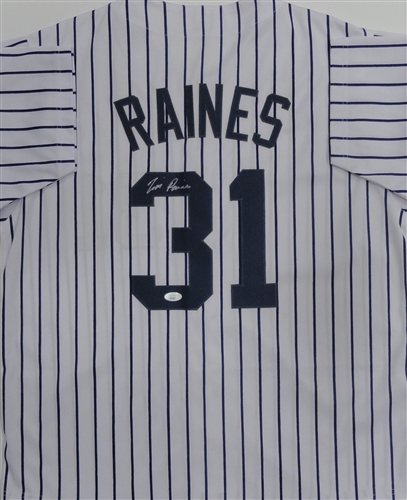 TIM RAINES SIGNED CUSTOM REPLICA YANKEES PINSTRIPE JERSEY - JSA