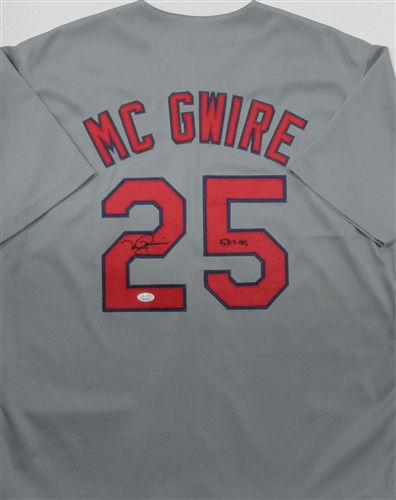 MARK MCGWIRE SIGNED CUSTOM REPLICA CARDINALS JERSEY W/ 583 HR'S - JSA