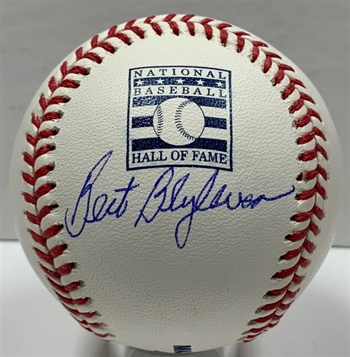 BERT BLYLEVEN SIGNED OFFICIAL MLB HALL OF FAME LOGO BASEBALL - TWINS - JSA