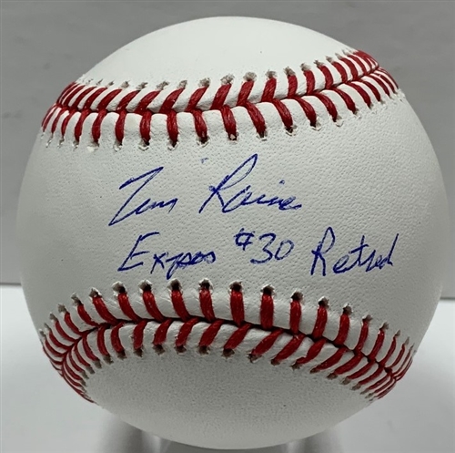 TIM RAINES SIGNED OFFICIAL MLB BASEBALL W/ EXPOS #30 RETIRED - JSA