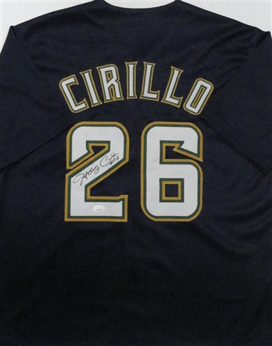 JEFF CIRILLO SIGNED CUSTOM REPLICA BREWERS NAVY JERSEY - JSA