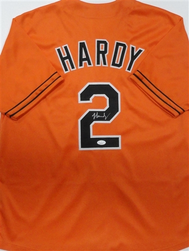 JJ HARDY SIGNED CUSTOM REPLICA ORIOLES ORANGE JERSEY - JSA