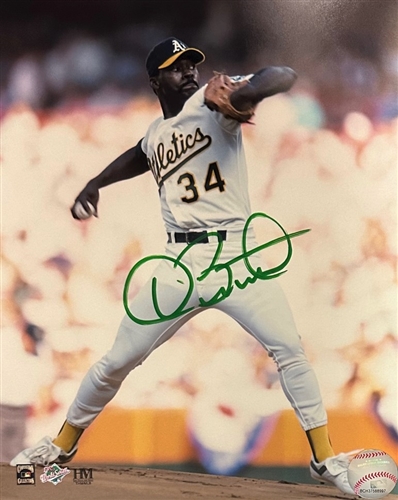 DAVE STEWART SIGNED 8X10 OAKLAND ATHLETICS PHOTO #1