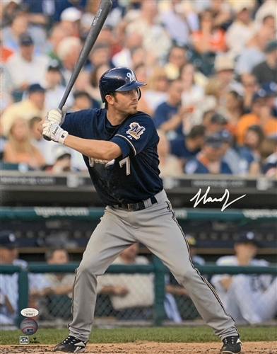 JJ HARDY SIGNED 16X20 BREWERS PHOTO #1 - JSA