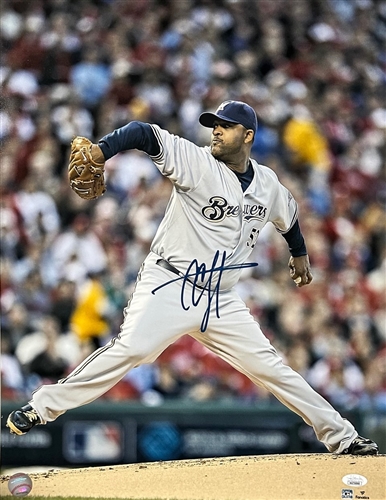 CC SABATHIA SIGNED 16X20 BREWERS PHOTO #2 - JSA