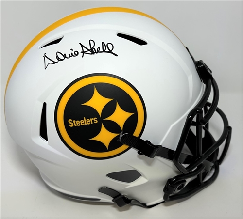 DONNIE SHELL SIGNED FULL SIZE STEELERS LUNAR REPLICA SPEED HELMET - BAS
