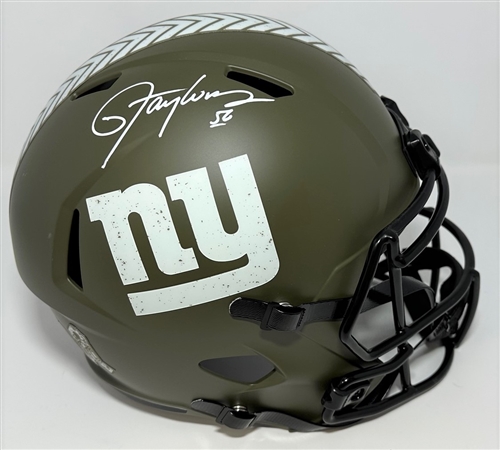 LAWRENCE TAYLOR SIGNED FULL SIZE NY GIANTS SALUTE REPLICA SPEED HELMET - BAS