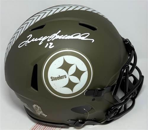 TERRY BRADSHAW SIGNED FULL SIZE STEELERS AUTHENTIC SALUTE SPEED HELMET - BAS
