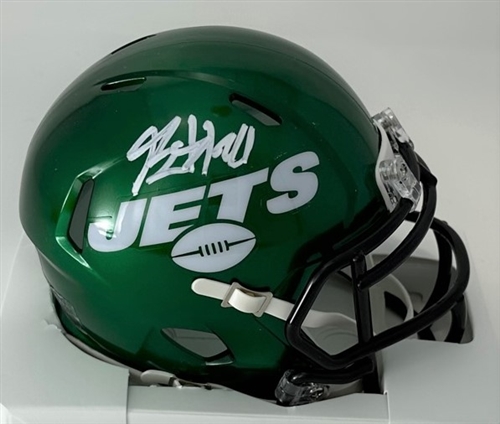 BREECE HALL SIGNED NY JETS SPEED MINI HELMET - BAS