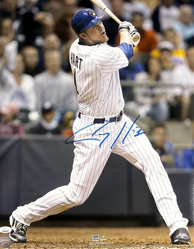 COREY HART SIGNED 16X20 BREWERS PHOTO #1 - JSA