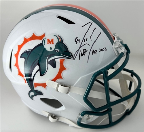 ZACH THOMAS SIGNED FULL SIZE DOLPHINS THROWBACK REPLICA SPEED HELMETW/ HOF 2023 - BAS