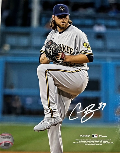 CORBIN BURNES SIGNED 8X10 BREWERS PHOTO #20