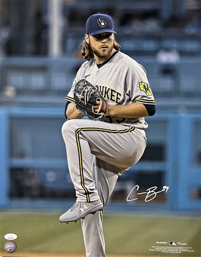 CORBIN BURNES SIGNED 16X20 BREWERS PHOTO #20 - JSA