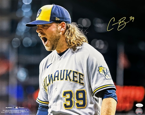 CORBIN BURNES SIGNED 16X20 BREWERS PHOTO #19 - JSA