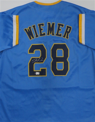 JOEY WIEMER SIGNED CUSTOM REPLICA MKE CITY EDITION BREWERS JERSEY - BAS