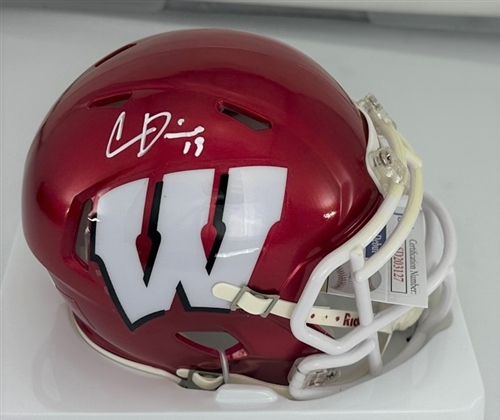 CHIMERE DIKE SIGNED WI BADGERS FLASH SPEED MINI HELMET - JSA