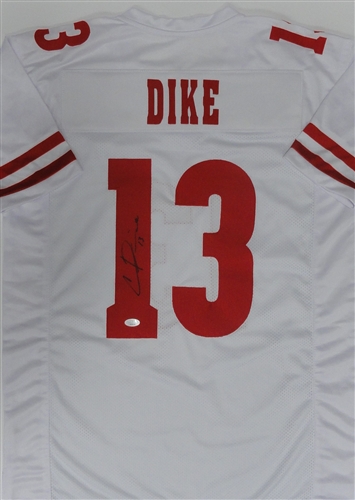 CHIMERE DIKE SIGNED CUSTOM REPLICA WI BADGERS WHITE JERSEY - JSA