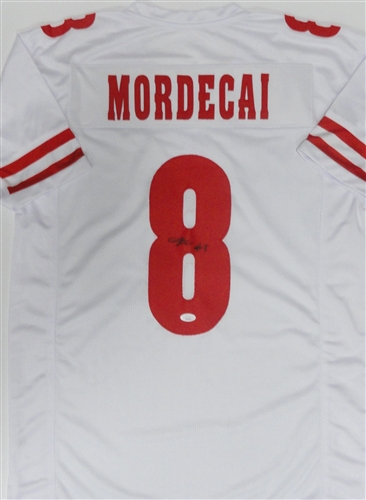 TANNER MORDECAI SIGNED CUSTOM REPLICA WI BADGERS WHITE JERSEY - JSA