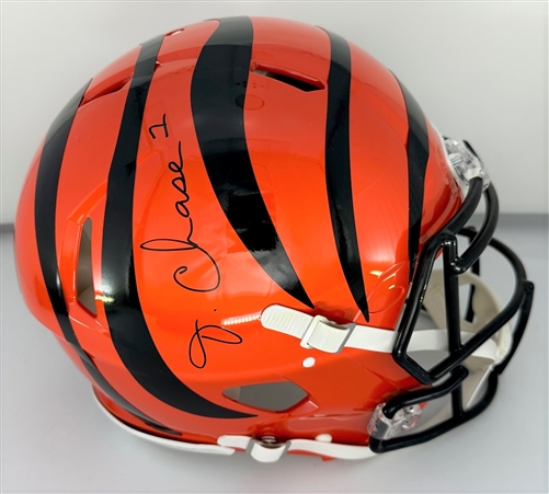 JA'MARR CHASE SIGNED FULL SIZE BENGALS AUTHENTIC SPEED HELMET - BAS