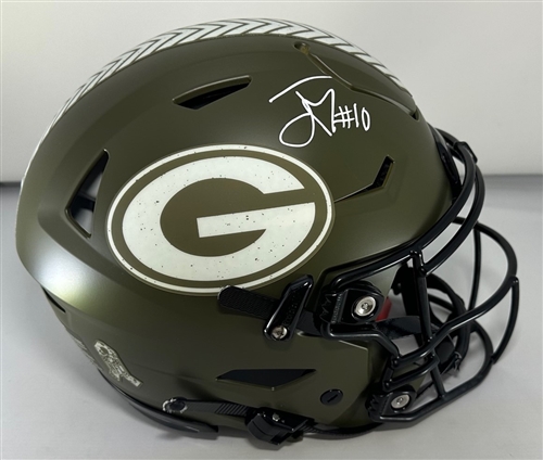 JORDAN LOVE SIGNED FULL SIZE PACKERS SALUTE TO SERVICE AUTHENTIC SPEED FLEX HELMET - BAS