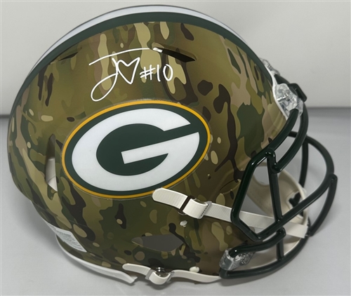 JORDAN LOVE SIGNED FULL SIZE PACKERS CAMO AUTHENTIC SPEED HELMET - BAS