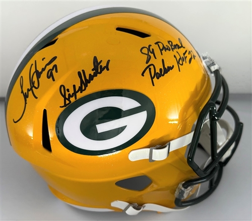 TIM HARRIS SIGNEDPACKERS FULL SIZE REPLICA HELMET W/ SCRIPTS - JSA