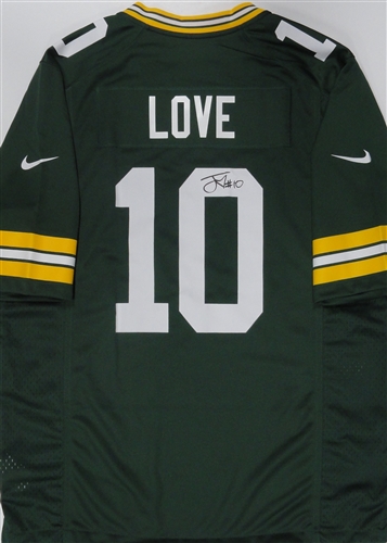 JORDAN LOVE SIGNED PACKERS NIKE GAME TEAM GREEN JERSEY - BAS