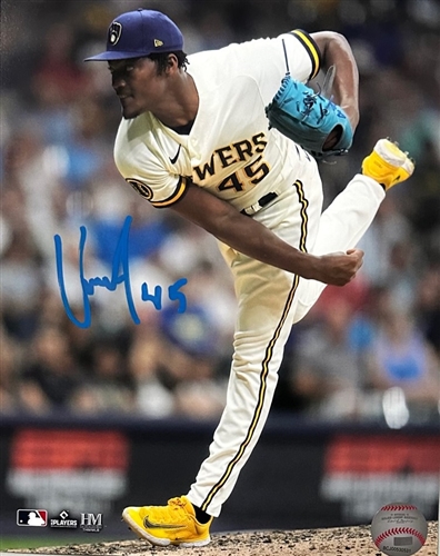 ABNER URIBE SIGNED BREWERS 8X10 PHOTO #2