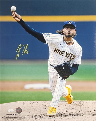 FREDDY PERALTA SIGNED 16X20 BREWERS PHOTO #13 - JSA