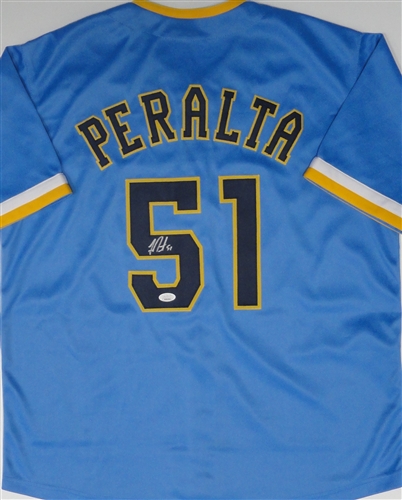 FREDDY PERALTA SIGNED CUSTOM REPLICA BREWERS MKE CITY EDITION JERSEY - JSA