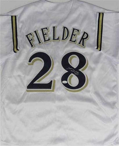 PRINCE FIELDER SIGNED BREWERS CUSTOM REPLICA WHITE JERSEY - JSA