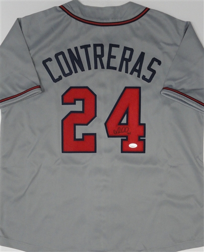 WILLIAM CONTRERAS SIGNED CUSTOM REPLICA BRAVES GRAY JERSEY - JSA