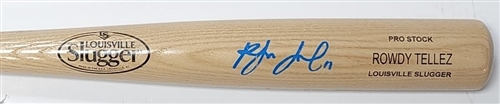 ROWDY TELLEZ SIGNED LOUISVILLE SLUGGER NAME ENGRAVED BLONDE BAT - JSA