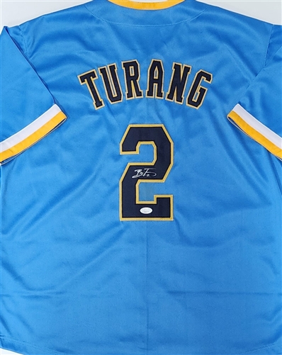 BRICE TURANG SIGNED CUSTOM REPLICA BREWERS MKE CITY EDITION #2 JERSEY  - JSA