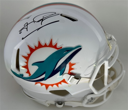 TUA TAGOVAILOA SIGNED FULL SIZE RIDDELL DOLPHINS AUTHENTIC SPEED HELMET - FAN