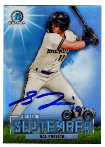 SAL FRELICK SIGNED 2023 BOWMAN  CHROME BREWERS CARD #SOS-12