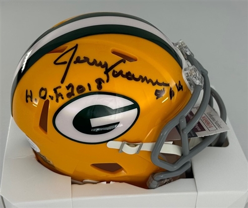 JERRY KRAMER SIGNED PACKERS THROWBACK SPEED MINI HELMET W/ HOF - JSA