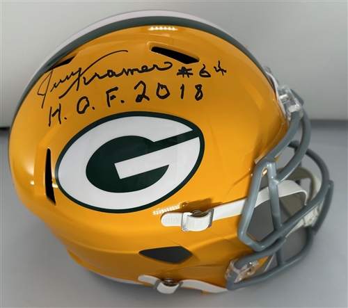 JERRY KRAMER SIGNED FULL SIZE PACKERS THROWBACK REPLICA SPEED HELMET W/ HOF - JSA