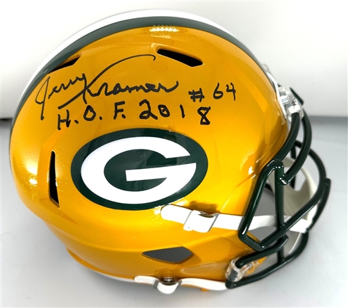 JERRY KRAMER SIGNED FULL SIZE PACKERS REPLICA SPEED HELMET W/ HOF - JSA