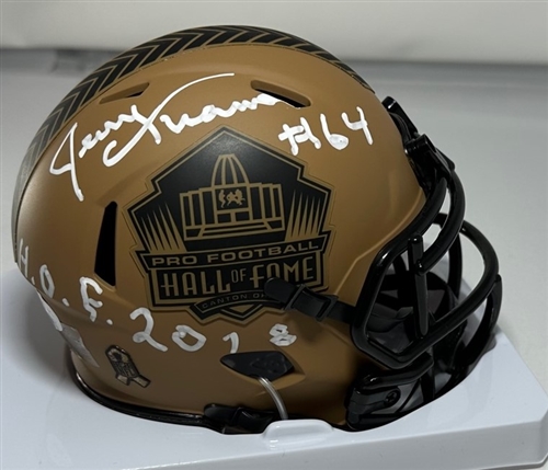 JERRY KRAMER SIGNED HOF LOGO SALUTE II SPEED MINI HELMET W/ HOF - JSA