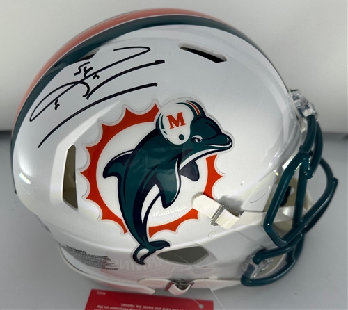ZACH THOMAS SIGNED FULL SIZE DOLPHINS THROWBACK AUTHENTIC SPEED HELMET - BAS