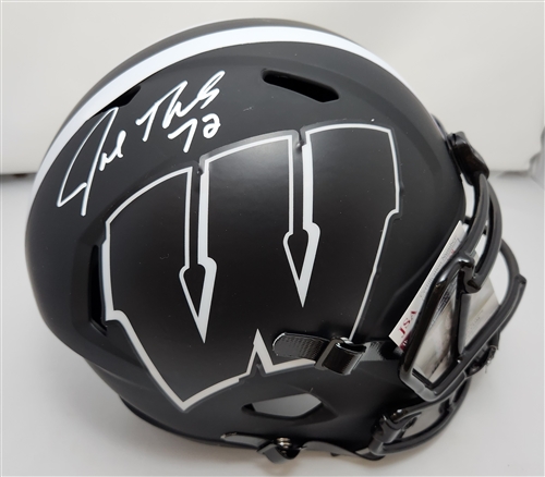 JOE THOMAS SIGNED FULL SIZE WI BADGERS REPLICA ECLIPSE SPEED HELMET - JSA