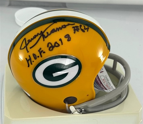 JERRY KRAMER SIGNED PACKERS 2 BAR MINI HELMET W/ HOF -  JSA