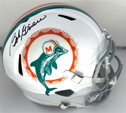 BOB GRIESE SIGNED FULL SIZE REPLICA DOLPHINS SPEED HELMET - JSA
