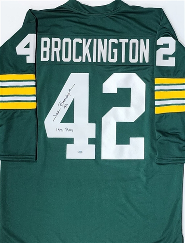 JOHN BROCKINGTON SIGNED CUSTOM REPLICA PACKERS GREEN JERSEY W/ ROY