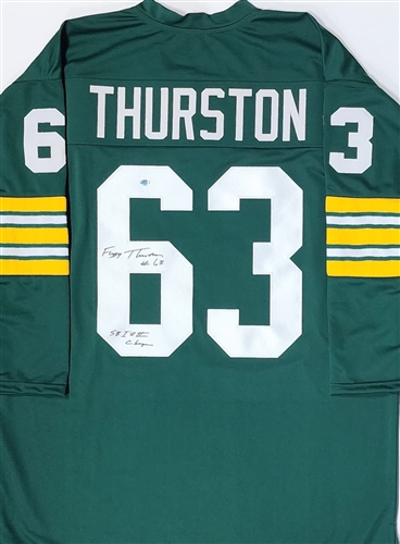 FUZZY THURSTON SIGNED CUSTOM REPLICA PACKERS GREEN JERSEY W/ SB I II