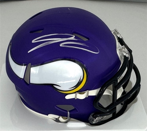 JORDAN ADDISON SIGNED VIKINGS MINI HELMET - BAS