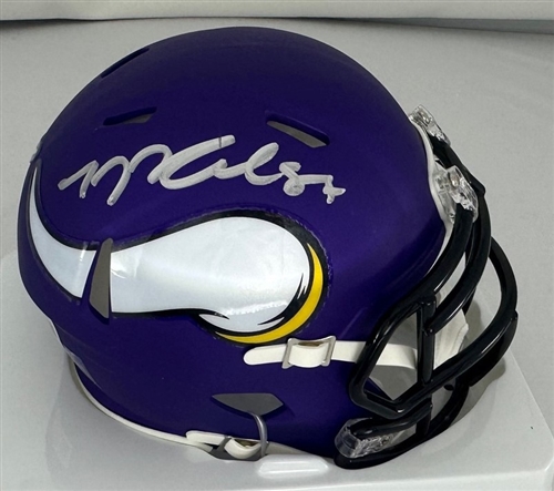 TJ HOCKENSON SIGNED VIKINGS MINI HELMET - BAS